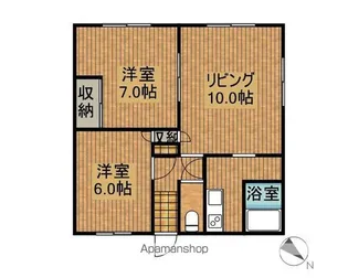 江南ハイツ【1-A号室】の間取り