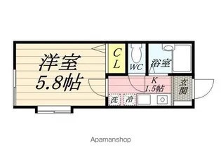 キャピタル逗子【101号室】の間取り