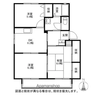 ディアスあらいA棟【1階】の間取り