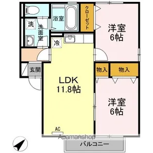 リヴェール・モリ B棟【2階】の間取り