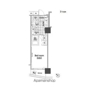 パークハビオ赤坂タワー【13階】の間取り