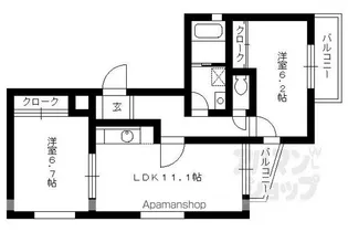 グレースコート山崎【2-3号室】の間取り