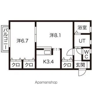 スターディオ エス【1階】の間取り