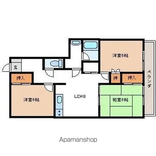 ハイツ麹屋 Ⅱ【305号室】の間取り