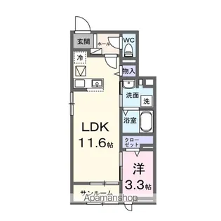 シェーネ東原【1階】の間取り