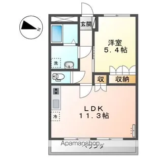 1LDKの間取り画像