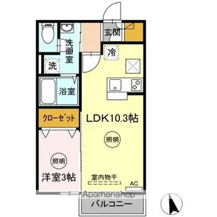 リビングタウン高松中央 A棟【1階】の間取り