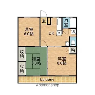 斉丸マンション【3階】の間取り