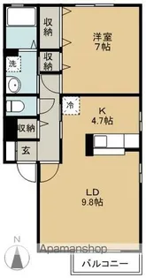 クレールアルプ【201号室】の間取り