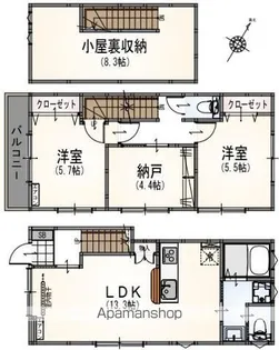 東京都国分寺市富士本1丁目【アパート】の間取り