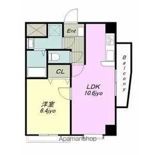 クイーンズ・スクエア【6階】の間取り