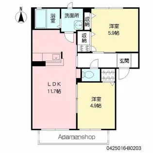 シャーメゾン ルミエール Ⅱ棟【2階】の間取り