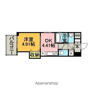 ローズモントフレア博多【8階】の間取り