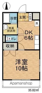 スクウエアハイツ【202号室】の間取り