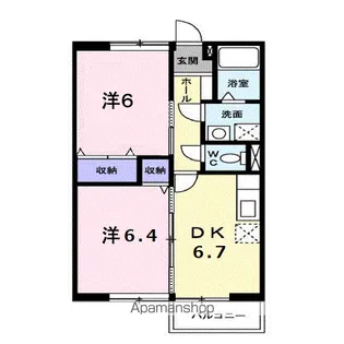 エーデルハイムD【1階】の間取り