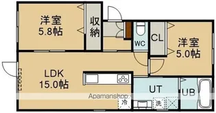 コーポH・I【101号室】の間取り