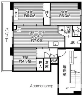 ビレッジハウス江別1号棟【2階】の間取り