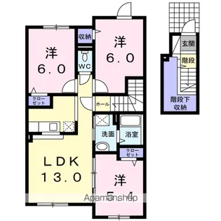 メゾフォルテWEST【2階】の間取り