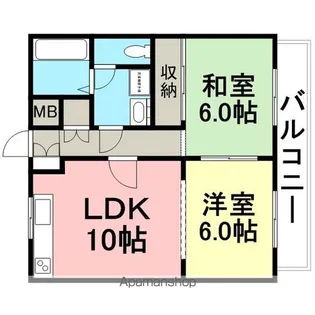 武庫之荘ベルエアー【303号室】の間取り
