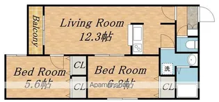 ウエストヴィレッジ【4階】の間取り