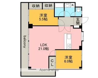サンストリート松降【4階】の間取り