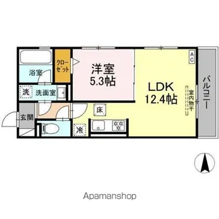 DーROOM大川【1階】の間取り