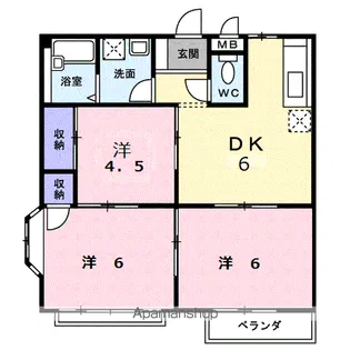 エルディム立田【2階】の間取り