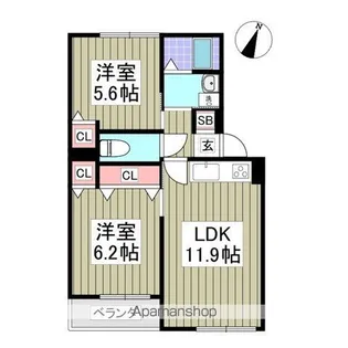 タウンコート旭町【1階】の間取り