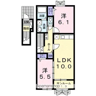 ファインアニメート・サザン【2階】の間取り