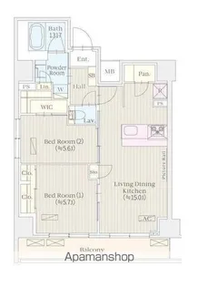 ケルスコート笹塚【9階】の間取り