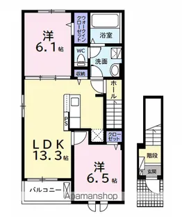 プランドールB【2階】の間取り
