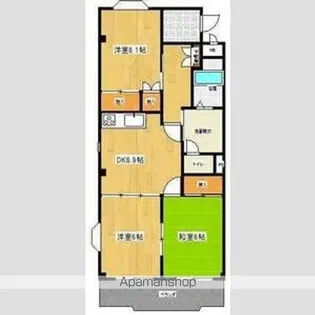サンフラワーハイツA【2階】の間取り
