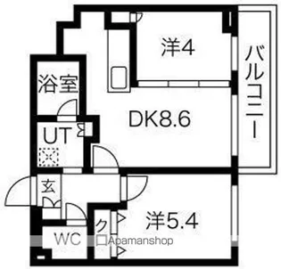 ラ・クラッセ札幌リードスクエア【4階】の間取り