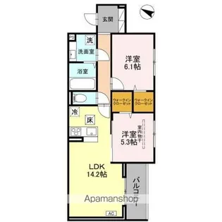 (仮)DーROOM八幡町【1階】の間取り