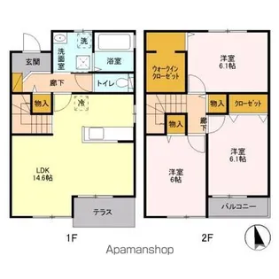 ドエルコート里吉C棟【101号室号室】の間取り