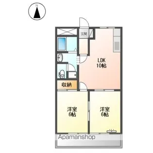 グリーンハイツふじB【1階】の間取り