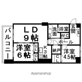 2LDKの間取り画像