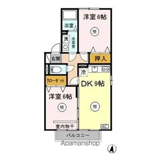 シャルル アモリ AB【2階】の間取り