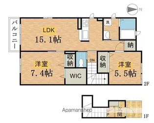 カリーノ【2階】の間取り