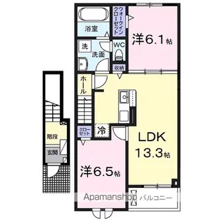 ガーデンハウス富津Ⅱ【2階】の間取り