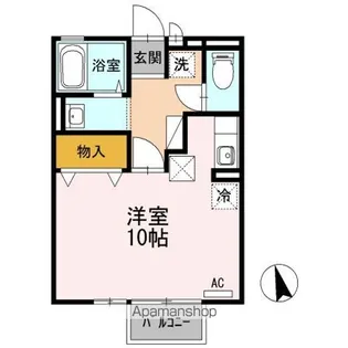 ハイブルーム【102号室】の間取り