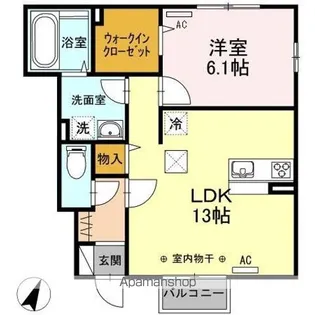 ファイン・クレストD【1階】の間取り