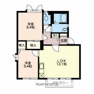 メゾンクレール原Ⅱ【C102号室】の間取り