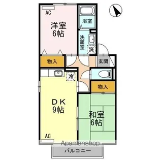 2LDKの間取り画像