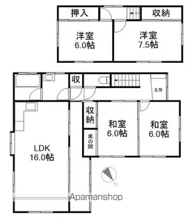 滋賀県近江八幡市西本郷町【一戸建】の間取り