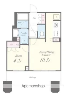 パークタワー勝どきサウス【6階】の間取り