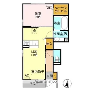 京和風 嵯峨野 雪【1階】の間取り