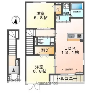 AGREABLE(アグレアーブル)【2階】の間取り