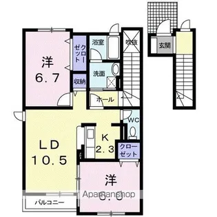 エルムプラシードA-7号館【2階】の間取り
