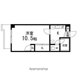 ロイヤルヒルズ市名坂【404号室】の間取り